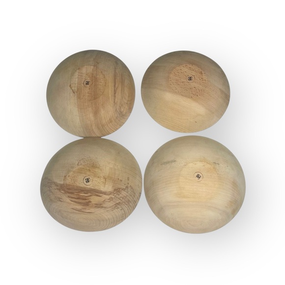 Vintage: Williams Sonoma 𖦹 Set of 4 Hand Carved Maple Salad Bowl 𖦹 - Picture 13 of 17